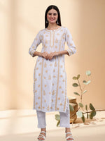 Load image into Gallery viewer, Seva Chikan Hand Embroidered Cotton Lucknowi Chikankari Kurta