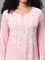 Load image into Gallery viewer, Seva Chikan Hand Embroidered Modal Cotton Lucknowi Chikan Kurti