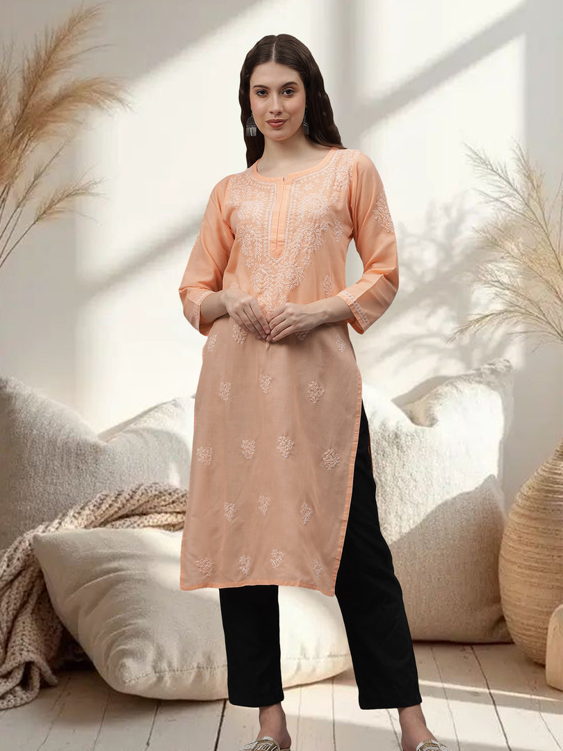 Seva Chikan Hand Embroidered Cotton Lucknowi Chikankari Kurta