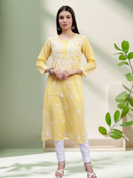 Load image into Gallery viewer, Seva Chikan Hand Embroidered Mal-Mal Lucknowi Chikankari Kurta