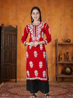 Load image into Gallery viewer, Seva Chikan Hand Embroidered Modal Cotton Lucknowi Chikankari Kurta