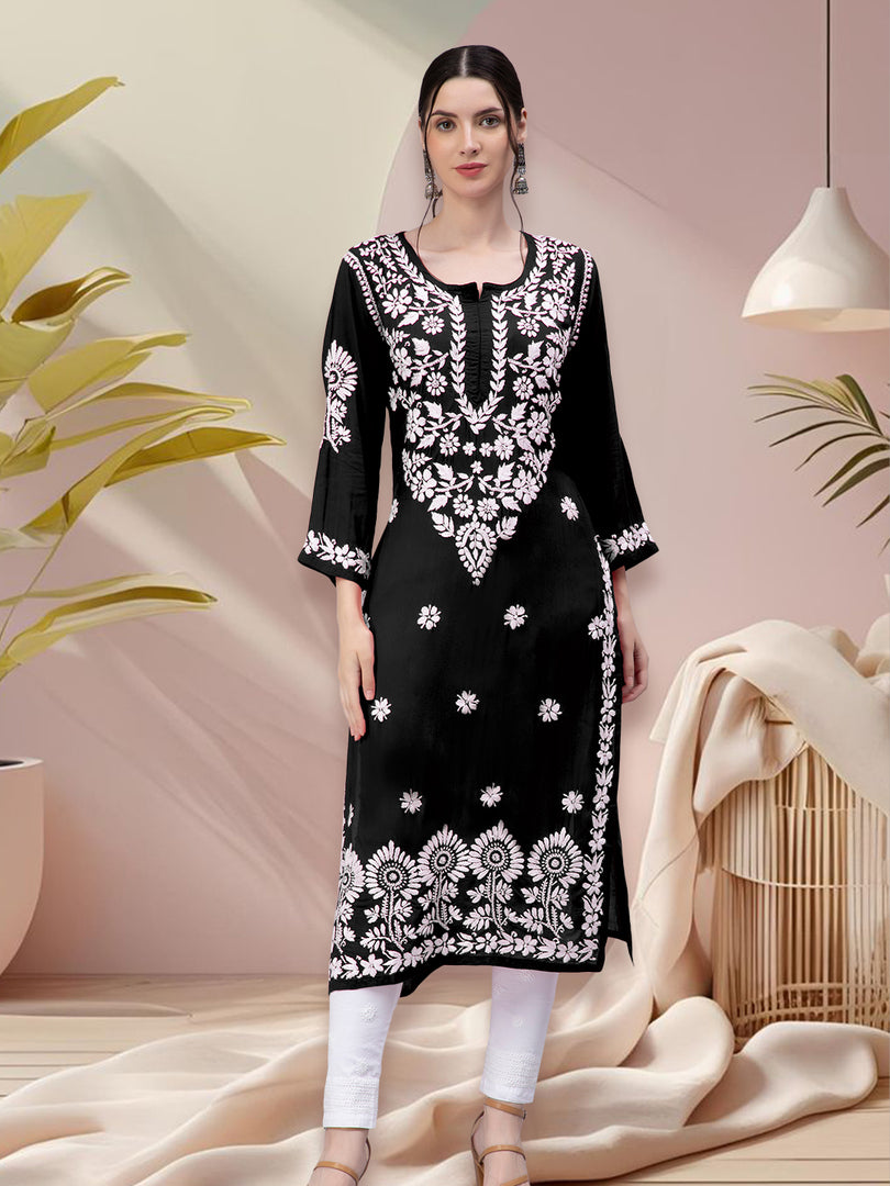 Seva Chikan Hand Embroidered Modal Cotton Lucknowi Chikankari Kurta