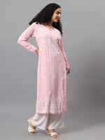 Load image into Gallery viewer, Seva Chikan Hand Embroidered Modal Cotton Lucknowi Chikan Kurti
