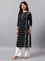 Load image into Gallery viewer, Seva Chikan Hand Embroidered Lucknowi Chikankari Black &amp; Grey Cotton Kurta SCL4769