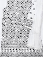 Load image into Gallery viewer, Seva Chikan Hand Embroidered White Terivoil Cotton Lucknowi Chikankari Unstitched Suit Piece-SEV15005