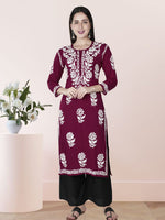 Load image into Gallery viewer, Seva Chikan Hand Embroidered Modal Cotton Lucknowi Chikankari Kurta