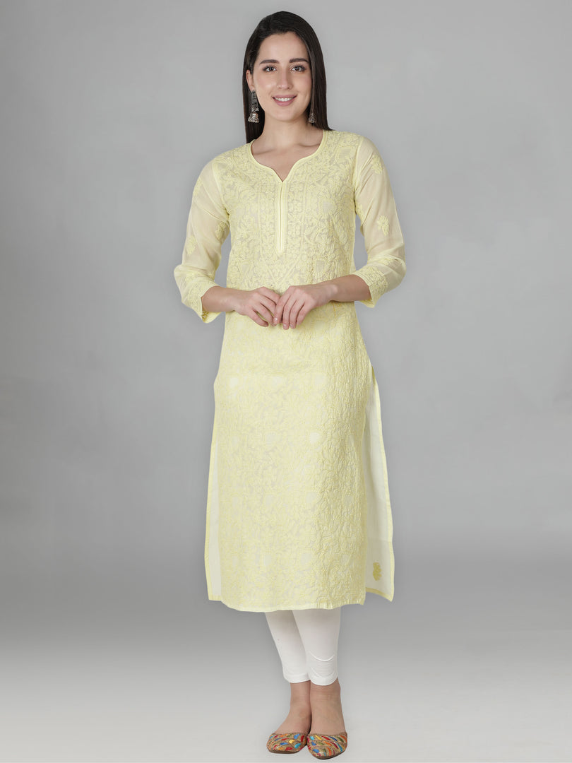 Seva Chikan Hand Embroidered Cotton Lucknowi Chikankari Kurta