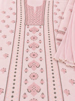 Load image into Gallery viewer, Seva Chikan Hand Embroidere Pink Terivoil Cotton Lucknowi Chikankari Unstitched Suit Piece-SEV15020