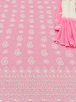 Load image into Gallery viewer, Seva Chikan Hand Embroidered Pink Cotton Lucknowi Chikankari Unstitched Suit Piece-SEV15053