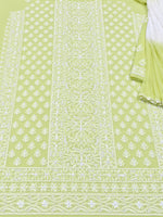 Load image into Gallery viewer, Seva Chikan Hand Embroidered Pista Green Cotton Lucknowi Chikankari Unstitched Suit Piece-SEV15036