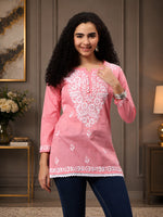 Load image into Gallery viewer, Seva Chikan Hand Embroidered Cotton Lucknowi Chikan Top