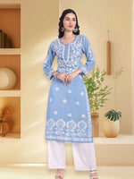 Load image into Gallery viewer, Seva Chikan Hand Embroidered Modal Cotton Lucknowi Chikankari Kurta