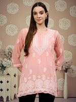 Load image into Gallery viewer, Seva Chikan Hand Embroidered Georgette Lucknowi Chikankari Top With Slip
