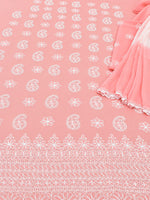 Load image into Gallery viewer, Seva Chikan Hand Embroidered Peach Cotton Lucknowi Chikankari Unstitched Suit Piece-SEV15050