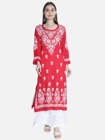 Load image into Gallery viewer, Seva Chikan Hand Embroidered Modal Cotton Lucknowi Chikankari Kurta
