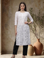 Load image into Gallery viewer, Seva Chikan Hand Embroidered Cotton Lucknowi Chikankari Kurta