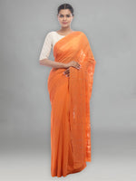 Load image into Gallery viewer, Seva Chikan Hand Embroidered Orange Viscose Georgette Saree-SCL2347

