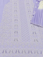 Load image into Gallery viewer, Seva Chikan Hand Embroidered Mauve Cotton Lucknowi Chikankari Unstitched Suit Piece-SEV15029