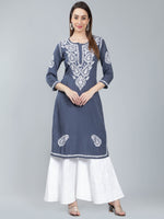 Load image into Gallery viewer, Seva Chikan Hand Embroidered Rayon Lucknowi Chikankari Kurta
