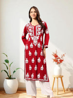 Load image into Gallery viewer, Seva Chikan Hand Embroidered Rayon Lucknowi Chikankari Kurta
