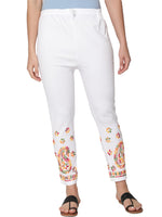 Load image into Gallery viewer, Seva Chikan Hand Embroidered White Cotton Lucknawi Chikankari Trouser-SCL11008
