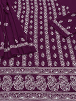 Load image into Gallery viewer, Seva Chikan Hand Embroidered Wine Georgette  Lucknowi Chikankari Unstitched Suit Piece-SEV15040