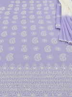 Load image into Gallery viewer, Seva Chikan Hand Embroidered Mauve Cotton Lucknowi Chikankari Unstitched Suit Piece-SEV15051