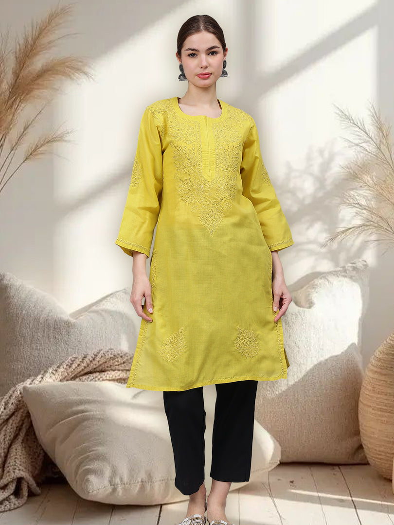 Seva Chikan Hand Embroidered Cotton Lucknowi Chikankari Kurta