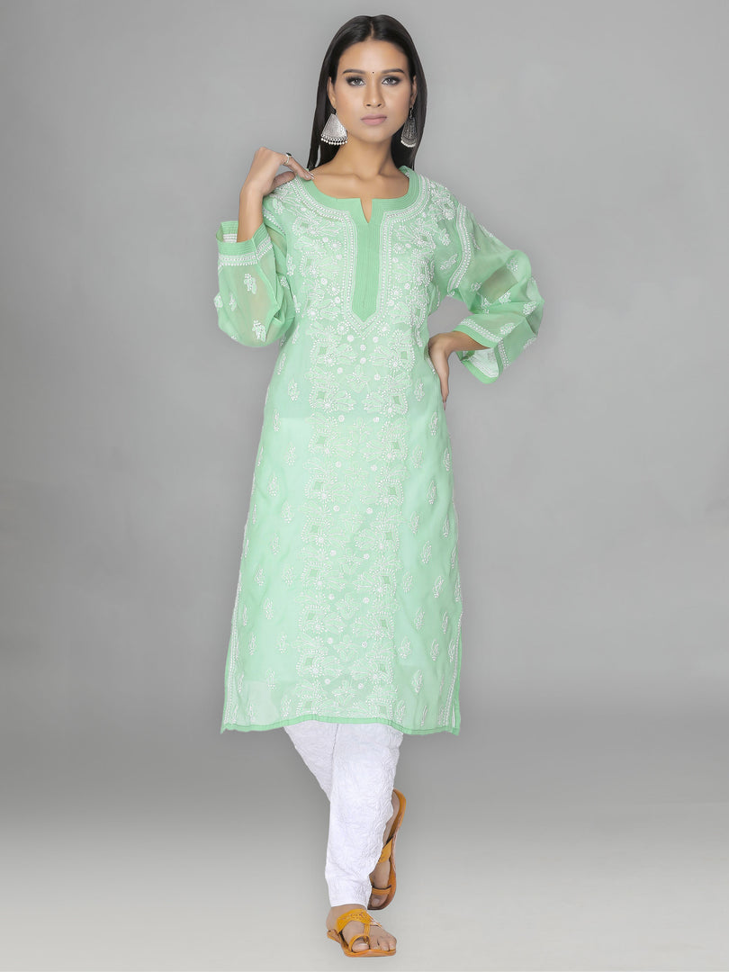 Seva Chikan Hand Embroidered Cotton Lucknowi Chikankari Kurta