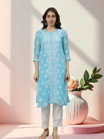 Load image into Gallery viewer, Seva Chikan Hand Embroidered Georgette Lucknowi Chikankari Kurta With Slip