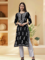 Load image into Gallery viewer, Seva Chikan Hand Embroidered Chanderi Lucknowi Chikankari Kurta