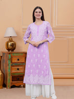 Load image into Gallery viewer, Seva Chikan Hand Embroidered Georgette Lucknowi Chikankari Kurta With Inner