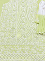 Load image into Gallery viewer, Seva Chikan Hand Embroidered Light Green Cotton Lucknowi Chikankari Unstitched Suit Piece-SEV15032