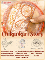 Load image into Gallery viewer, Seva Chikan Hand Embroidered Chanderi Lucknowi Chikan Top With Slip
