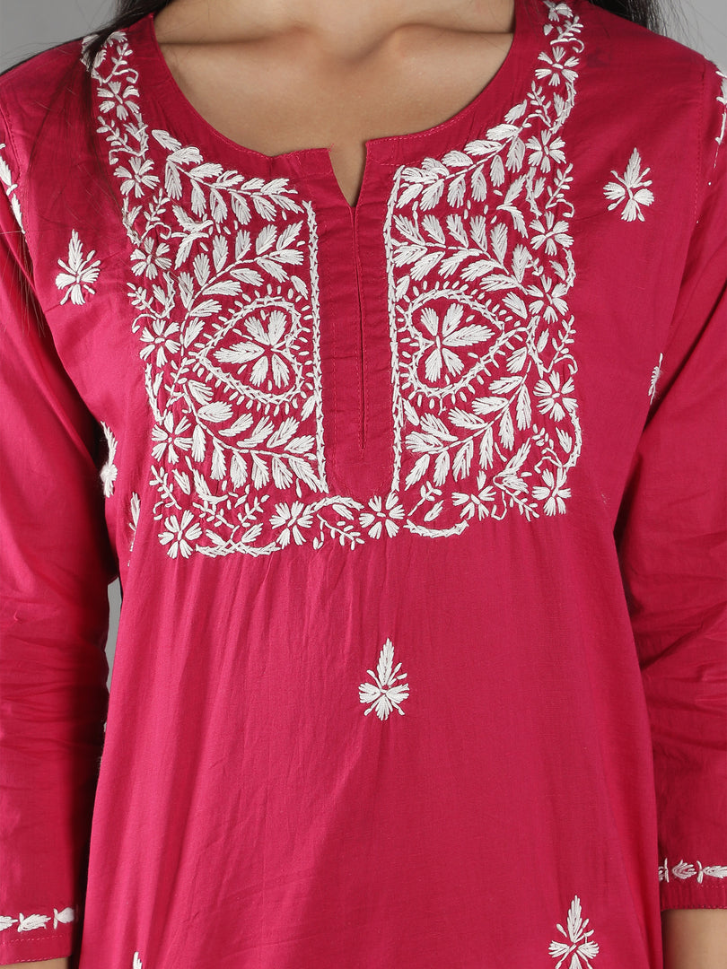 Seva Chikan Hand Embroidered  Cotton Lucknowi Chikan Top