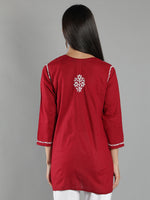 Load image into Gallery viewer, Seva Chikan Hand Embroidered  Cotton Lucknowi Chikan Top