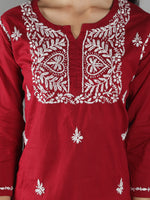 Load image into Gallery viewer, Seva Chikan Hand Embroidered  Cotton Lucknowi Chikan Top
