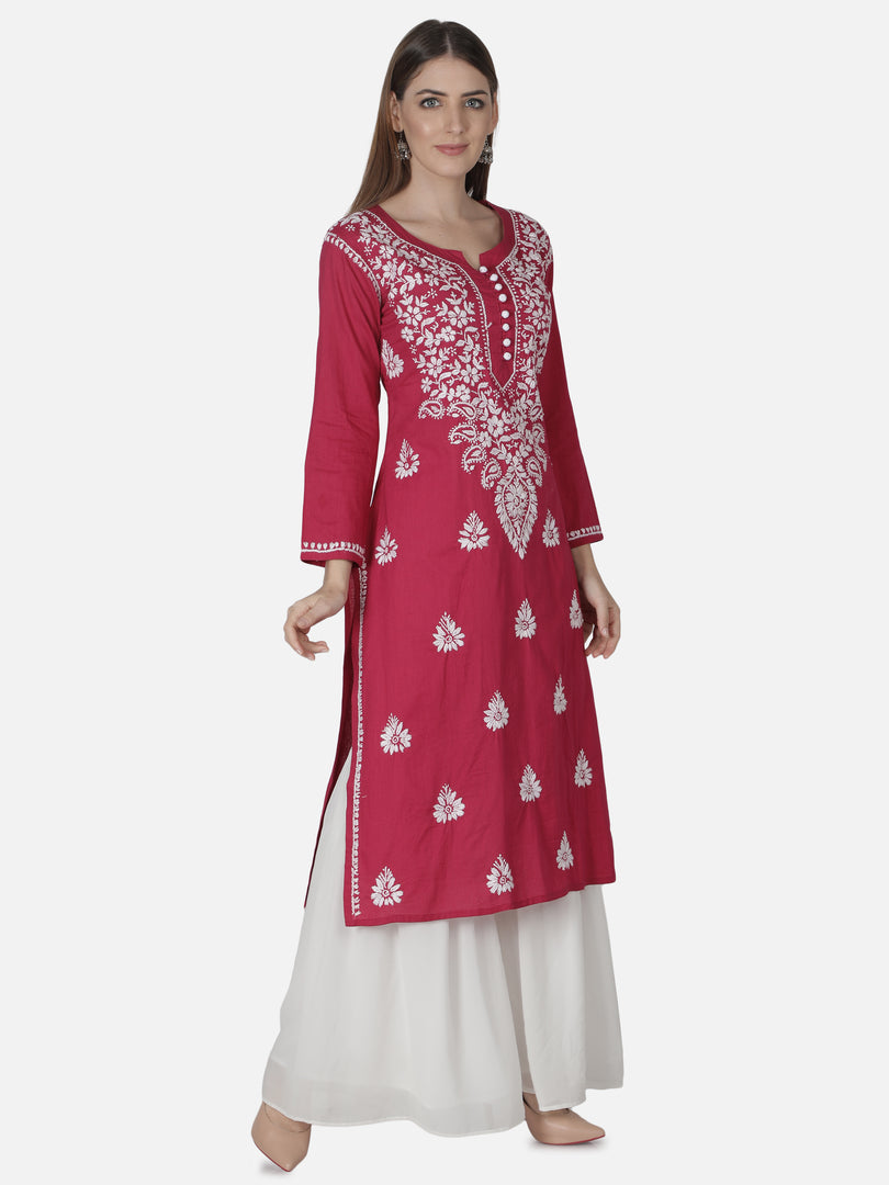 Seva Chikan Hand Embroidered Cotton Lucknowi Chikankari Kurta