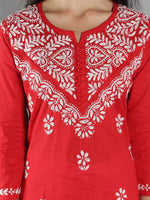 Load image into Gallery viewer, Seva Chikan Hand Embroidered Cotton Lucknowi Chikankari Kurti