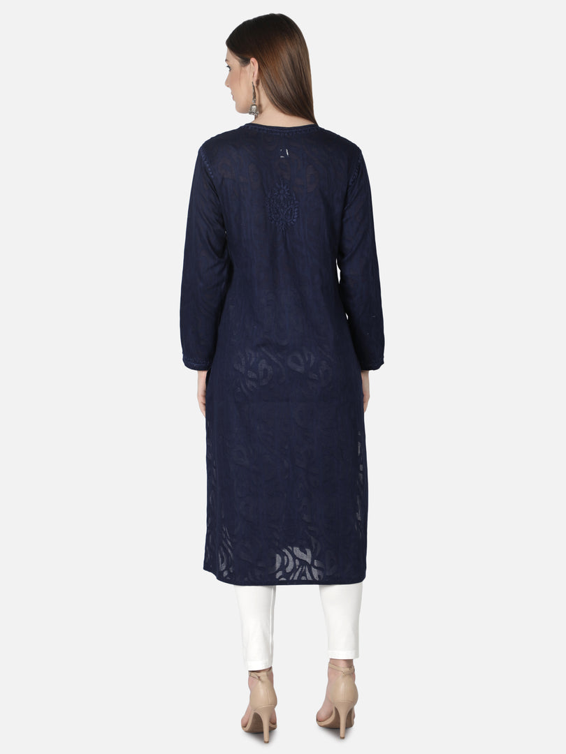 Seva Chikan Hand Embroidered Cotton Lucknowi Chikankari Kurta