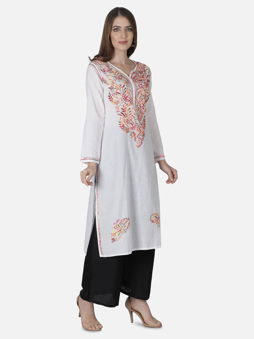 Seva Chikan Hand Embroidered Cotton Lucknowi Chikankari Kurta