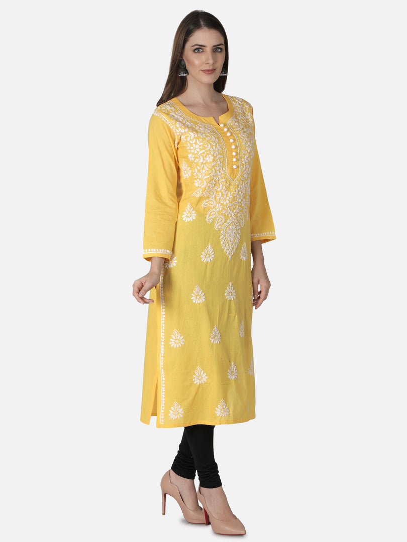 Seva Chikan Hand Embroidered Cotton Lucknowi Chikankari Kurta