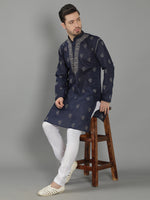 Load image into Gallery viewer, Seva Chikan Hand Embroidered Cotton Lucknowi Chikan Mens Stitched Kurta
