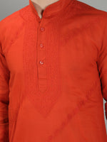 Load image into Gallery viewer, Seva Chikan Hand Embroidered Cotton Lucknowi Chikan Mens Stitched Kurta
