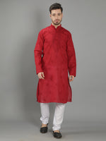 Load image into Gallery viewer, Seva Chikan Hand Embroidered Cotton Lucknowi Chikan Mens Stitched Kurta
