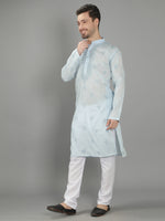 Load image into Gallery viewer, Seva Chikan Hand Embroidered Cotton Lucknowi Chikan Mens Stitched Kurta
