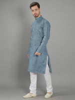 Load image into Gallery viewer, Seva Chikan Hand Embroidered Cotton Lucknowi Chikan Mens Stitched Kurta
