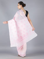 Load image into Gallery viewer, Seva Chikan Hand Embroidered Pink Cotton Lucknowi Saree-SCL6009
