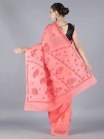 Load image into Gallery viewer, Seva Chikan Hand Embroidered  Pink Cotton Lucknowi Saree-SCL6004