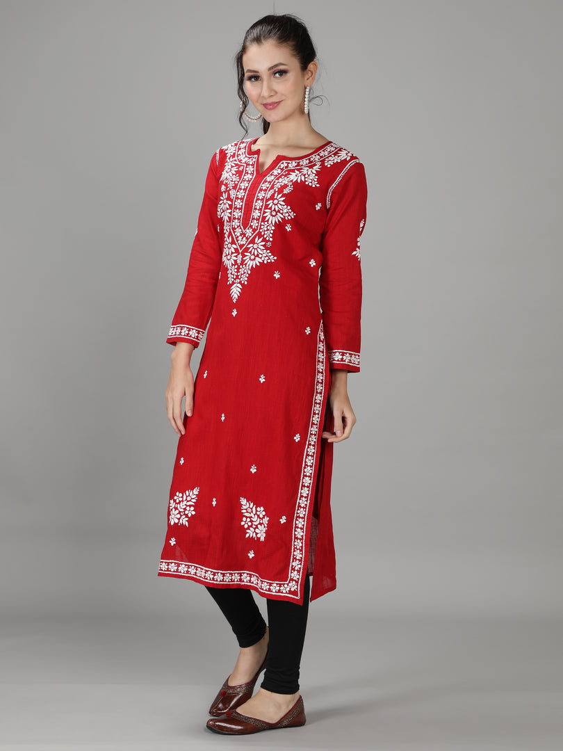 Seva Chikan Hand Embroidered Cotton Chikankari kurta